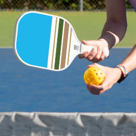 Palas De Pickleball Rayas de Carreras verde marrón azul cielo