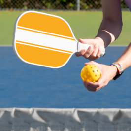 Palas De Pickleball Rayas de Carreras vertical blanco Naranja amarillo