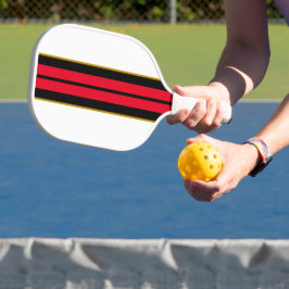 Palas De Pickleball Rayas de Carreras vertical negro rojo brillante en