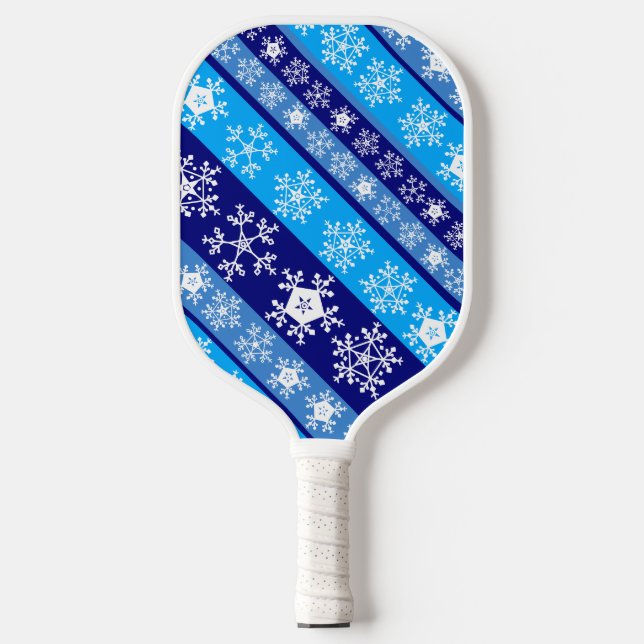 Palas De Pickleball Rayas de copo de nieve azul (Anverso)