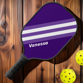 Palas De Pickleball Rayas de la arboleda de la parra retro con nombre