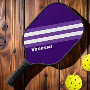 Palas De Pickleball Rayas de la arboleda de la parra retro con nombre