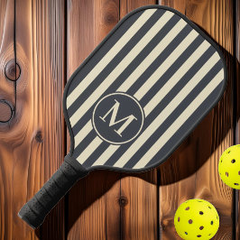 Palas De Pickleball Rayas de mediados de siglo Mediterráneo Gris Monog