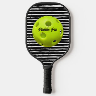Palas De Pickleball Rayas de pincel blanco y negro Paddle Pro/ Princes