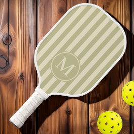 Palas De Pickleball Rayas de Polo de Época Media Polvo Sage Monograma