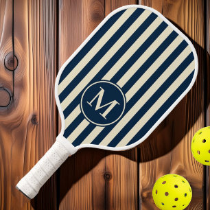 Palas De Pickleball Rayas de Polo de Época Mediana Azul Mar Profundo M