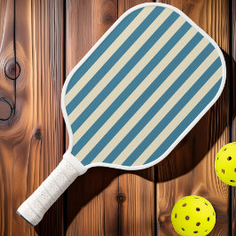 Palas De Pickleball Rayas de Polo de Mediados de Siglo Aqua Profundo