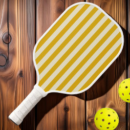 Palas De Pickleball Rayas de Polo de Mediados de Siglo Girasol Cálido