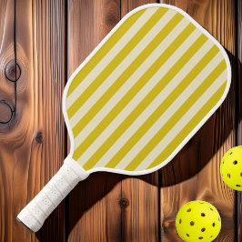 Palas De Pickleball Rayas de Polo de Mediados de Siglo Limón Oscuro