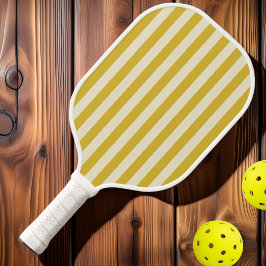 Palas De Pickleball Rayas de Polo de Mediados de Siglo Limón Quemado