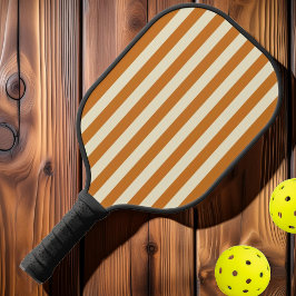Palas De Pickleball Rayas de Polo de Mediados de Siglo Miel Quemada