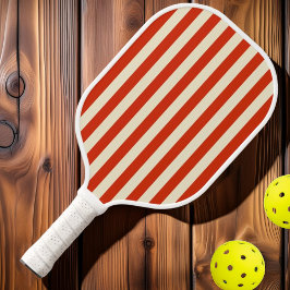 Palas De Pickleball Rayas de Polo de Mediados de Siglo Naranja Sangre