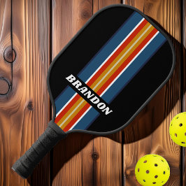 Palas De Pickleball Rayas de Rally de Arcoíris de Hielo Retro con Nomb