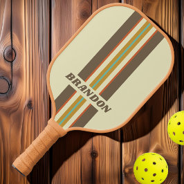 Palas De Pickleball Rayas de Retrobanda Retro Vintage del Arcoíris con