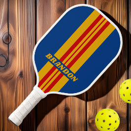 Palas De Pickleball Rayas de Reunión Retro Cálido con Nombre
