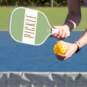 Palas De Pickleball Rayas de rosca blanca verde retro de luz corta Tex