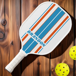 Palas De Pickleball Rayas de tabla nostálgicas de verano con nombre
