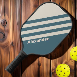 Palas De Pickleball Rayas de Tormenta Deportivas Vintage con Nombre