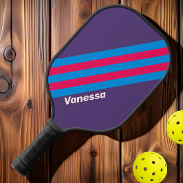 Palas De Pickleball Rayas de Uva Eléctricas Retro con Nombre