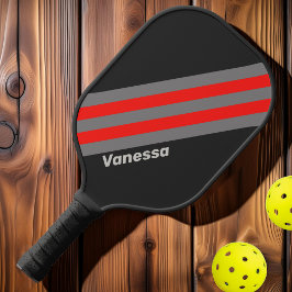 Palas De Pickleball Rayas del cielo tormentoso retro con nombre