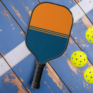 Palas De Pickleball Rayas Deportivas Azules Naranjas Modernas