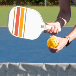 Palas De Pickleball Rayas Deportivas Naranjas Amarillas Brillantes en