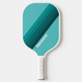 Palas De Pickleball Rayas Desvanecidas Acuáticas con Nombre