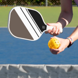 Palas De Pickleball Rayas diagonales blancas de carreras elegantes neg