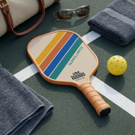 Palas De Pickleball Rayas diagonales retro de los 70 personalizadas