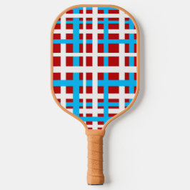 Palas De Pickleball Rayas Entrelazadas Blanco Rojo Azul Claro