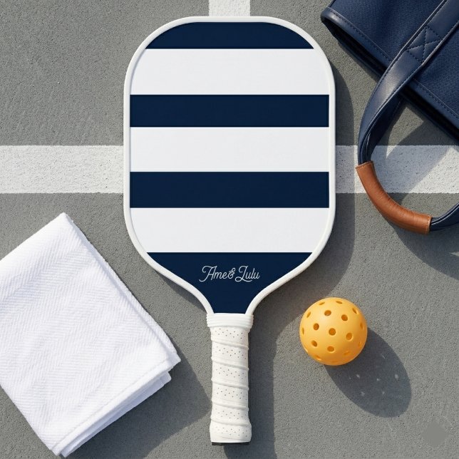 Palas De Pickleball Rayas Horizontales Azules y Blancas (Subido por el creador)