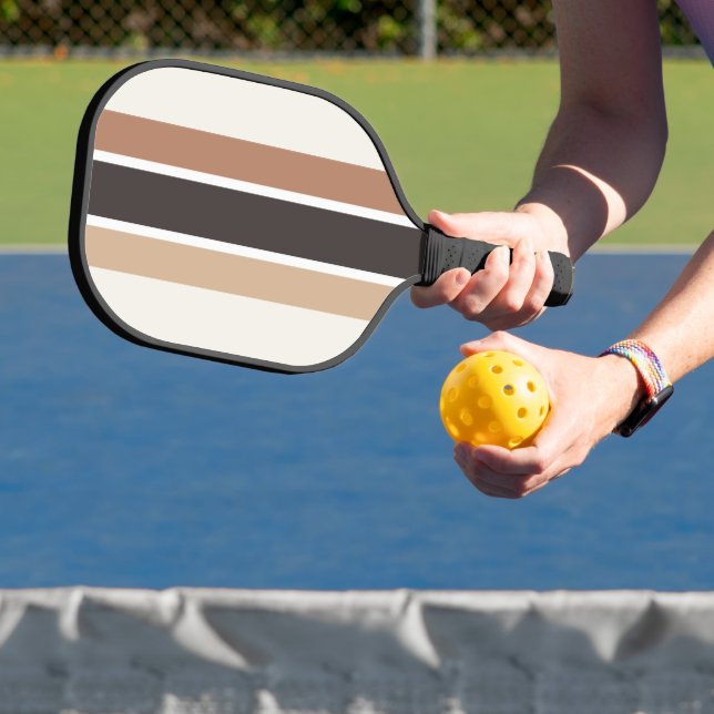 Palas De Pickleball Rayas Marrones y Beiges Neutros  (in situ)