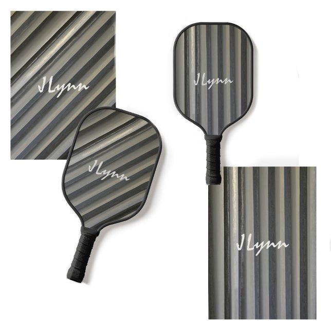 Palas De Pickleball Rayas modernas de humo negro gris Monocromático (Subido por el creador)