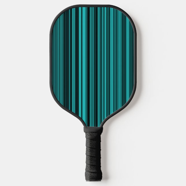Palas De Pickleball Rayas negras verde azuladas (Anverso)