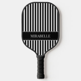 Palas De Pickleball Rayas Negras y Blancas Modernas Personalizadas