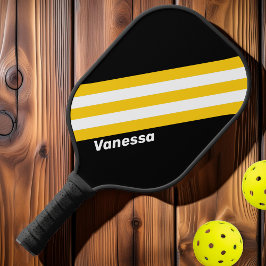 Palas De Pickleball Rayas Nostálgicas de Abejorro con Nombre