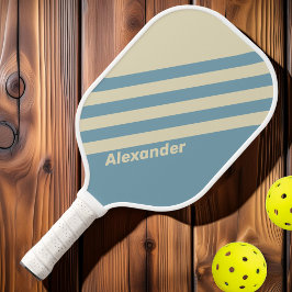 Palas De Pickleball Rayas Oceánicas Deportivas Vintage con Nombre