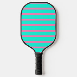 Palas De Pickleball Rayas Pastel Turquesa Azul-Verde Y Rosa