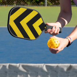Palas De Pickleball Rayas peligrosas de construcción de color negro y
