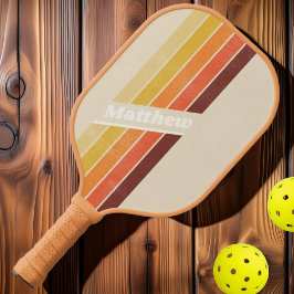 Palas De Pickleball Rayas Retro Angustiadas con Nombre