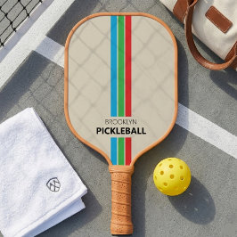 Palas De Pickleball Rayas Retro Ciudad Personalizadas