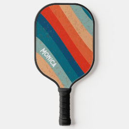 Palas De Pickleball Rayas Retro Nombre Minimalista de Escritura Vintag