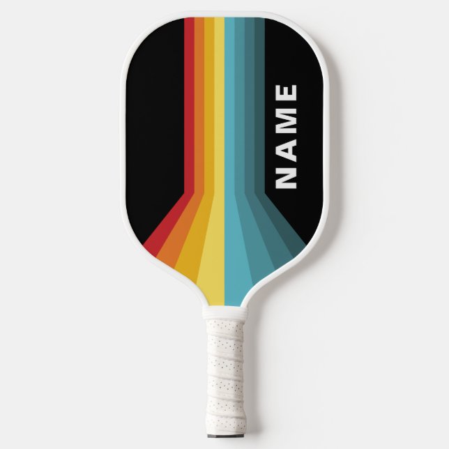 Palas De Pickleball Rayas retro personalizadas (Anverso)
