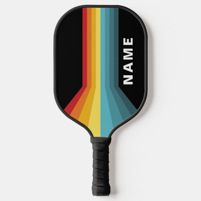 Palas De Pickleball Rayas retro personalizadas (Anverso)