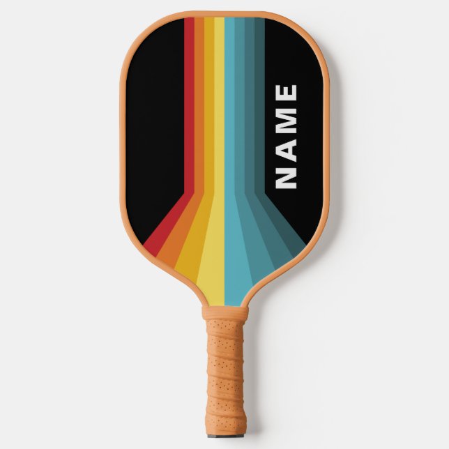 Palas De Pickleball Rayas retro personalizadas (Anverso)