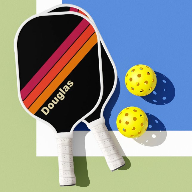 Palas De Pickleball Rayas Retro VHS con Nombre (Subido por el creador)