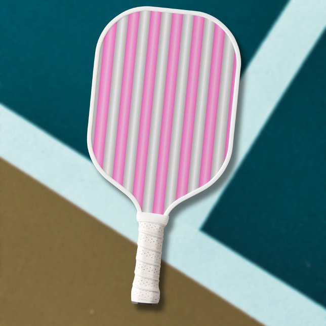 Palas De Pickleball Rayas rosadas neón modernas con efecto 3D (Subido por el creador)