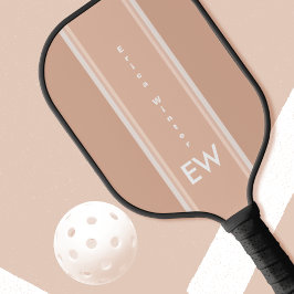 Palas De Pickleball Rayas Rosas turbias rosadas femeninas monogramadas