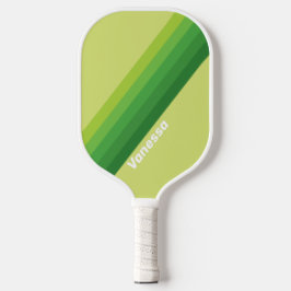 Palas De Pickleball Rayas Verdes de Almohadilla con Nombre