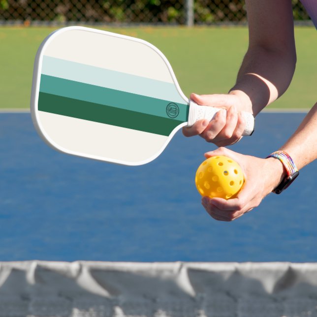 Palas De Pickleball Rayas Verdes Minimalistas de Bosque (in situ)